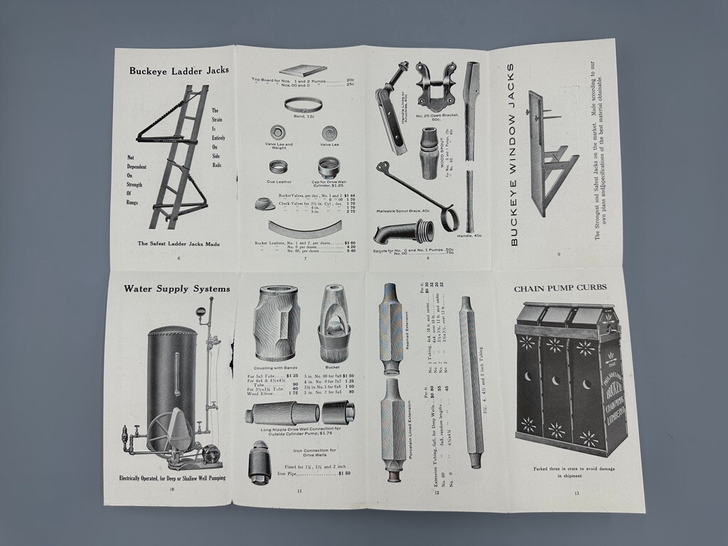 1924 PHILADELPHIA BUCKEYE WOOD PUMPS Crain Lumber FARM Advertising Brochure