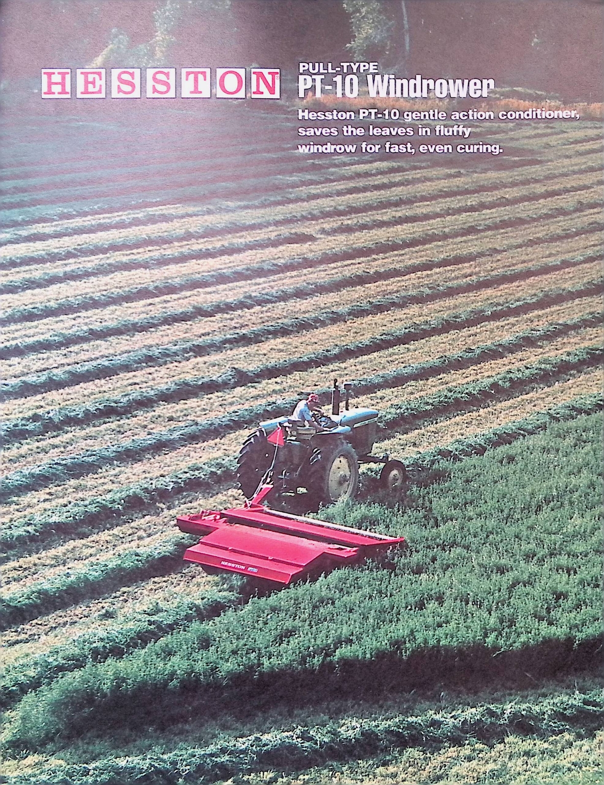Vintage Farm Advertisement Spec Sheet Hesston PT10 Windrower for Fast Even Curin