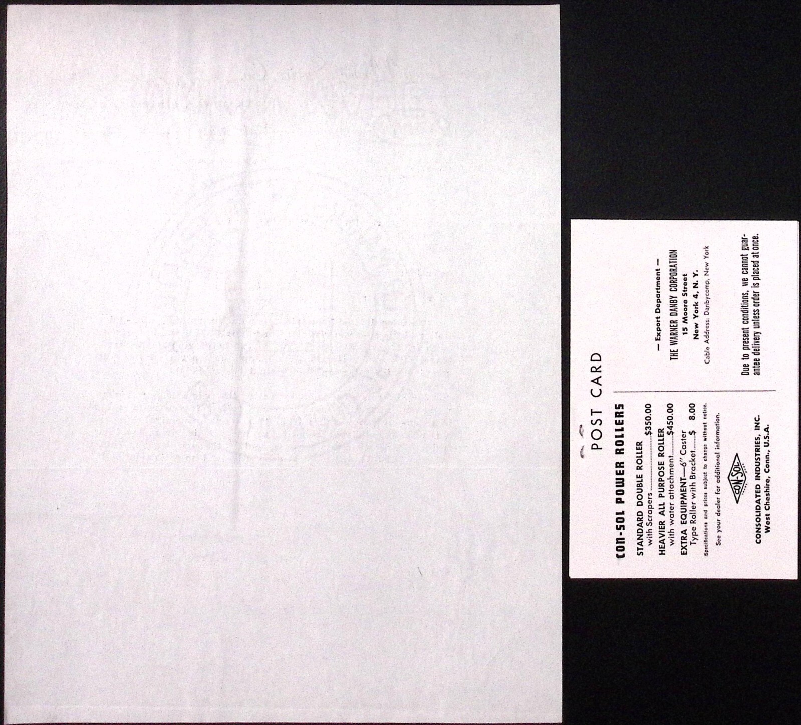 1954 Con-Sol Power Rollers Brochure Consolidated Industries Inc West Cheshire CT