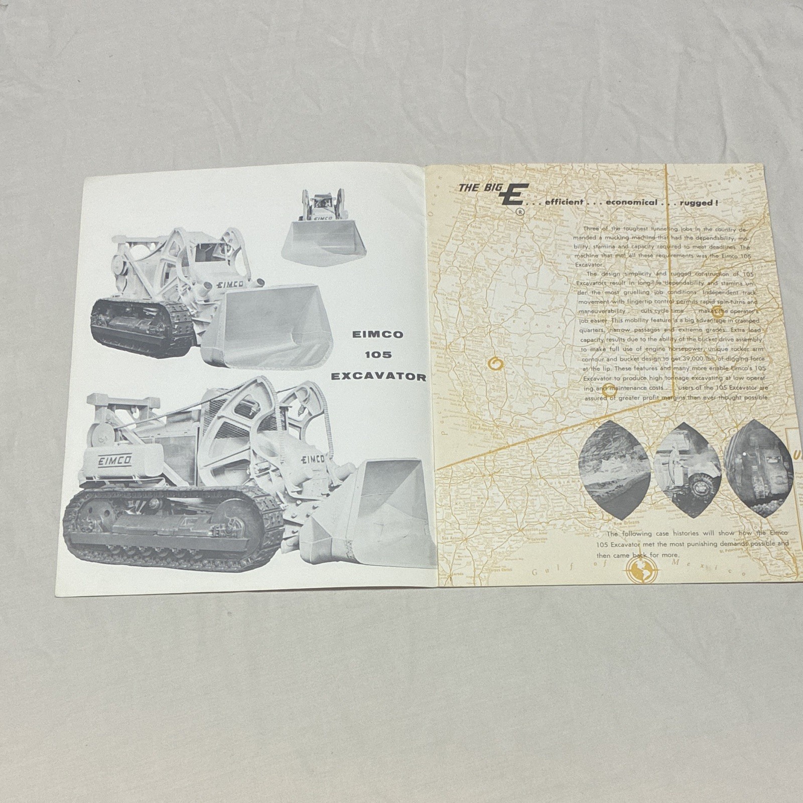 EIMCO 105 Excavator « Proof On-The-Job » Original Advertising Brochure 1959