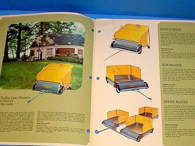 VINTAGE 10 PAGE PARKER LAWN SWEEPER CATALOG SALES BROCHURE