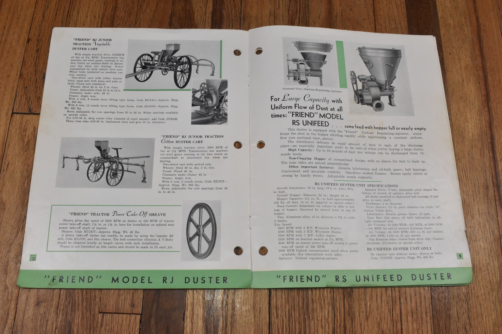 Vintage Reliable Friend Duster Farm Tractor Advertising Sales Brochure
