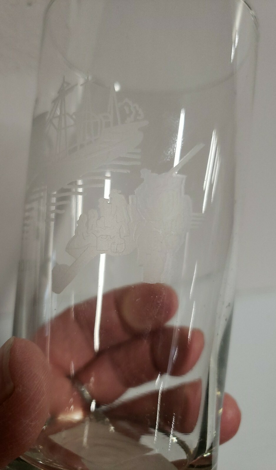RARE NEW Inland Steel Logo Ryerson Ship, Company Building Etc Acid Etched Glass
