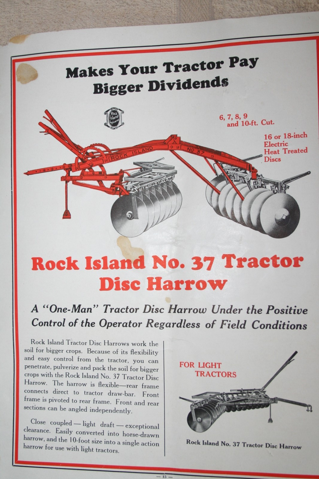 ROCK ISLAND TRACTOR & PLOWS BROCHURE 1920