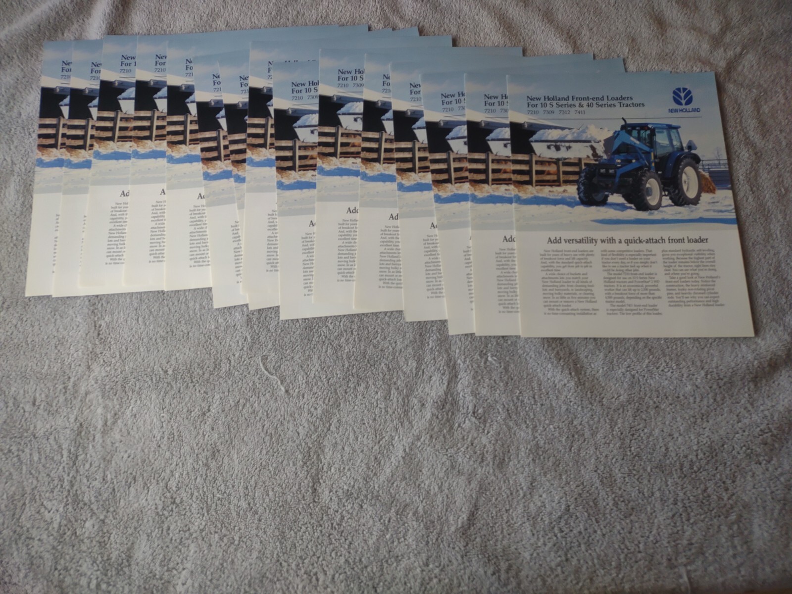 New Holland Front-end Loader Sales Brochure. 7210. 7309. 7312. 7411. Lot Of 15.