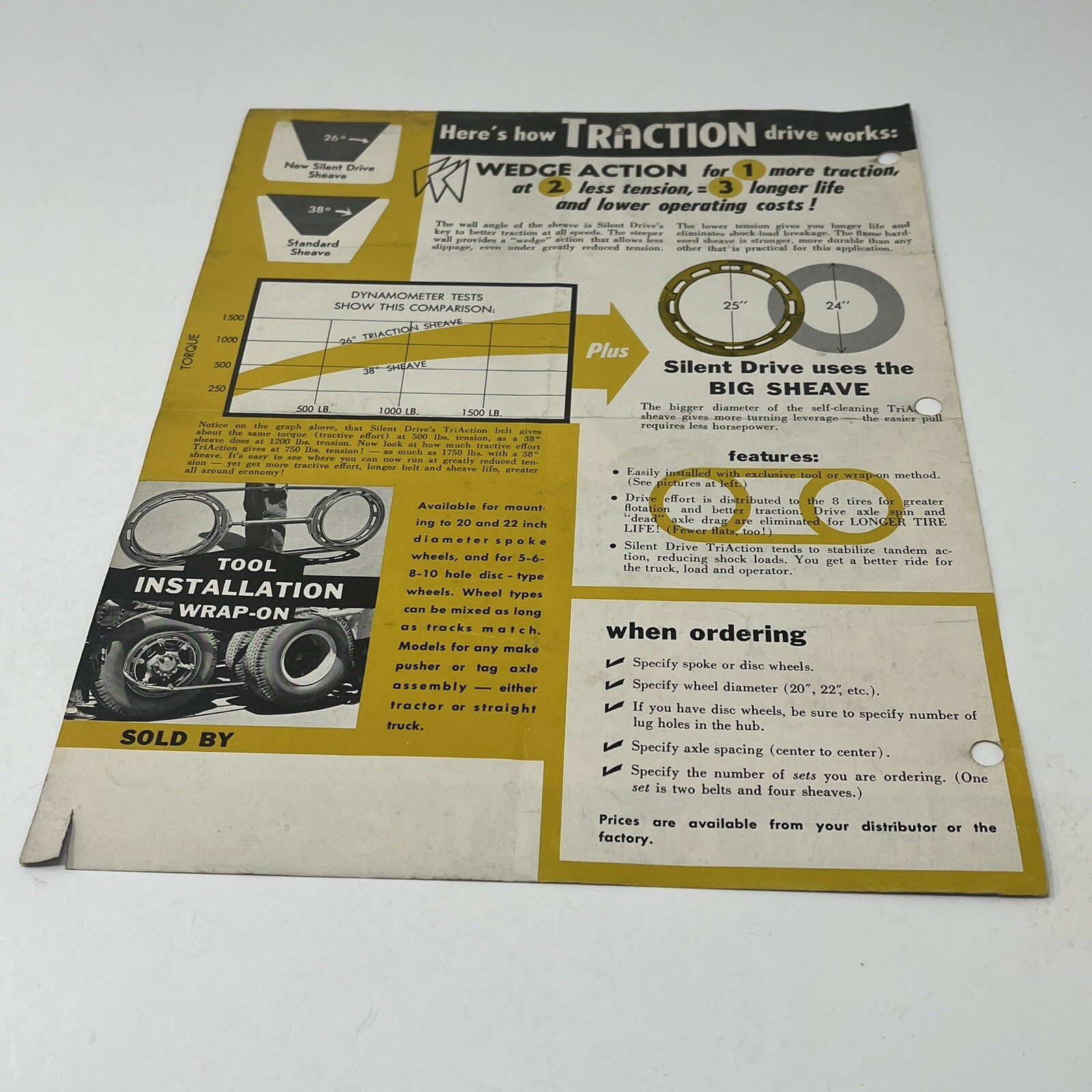 1950s Silentdrive Traction Silent Drive Iowa Sales Brochure Flyer