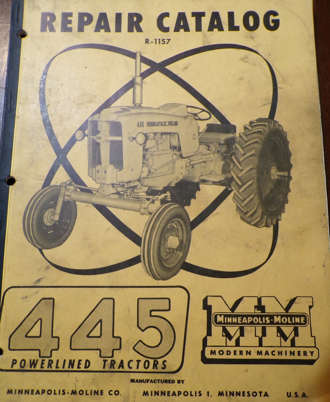 Minneapolis-Moline 445 Tractor Repair Parts Catalog 1955