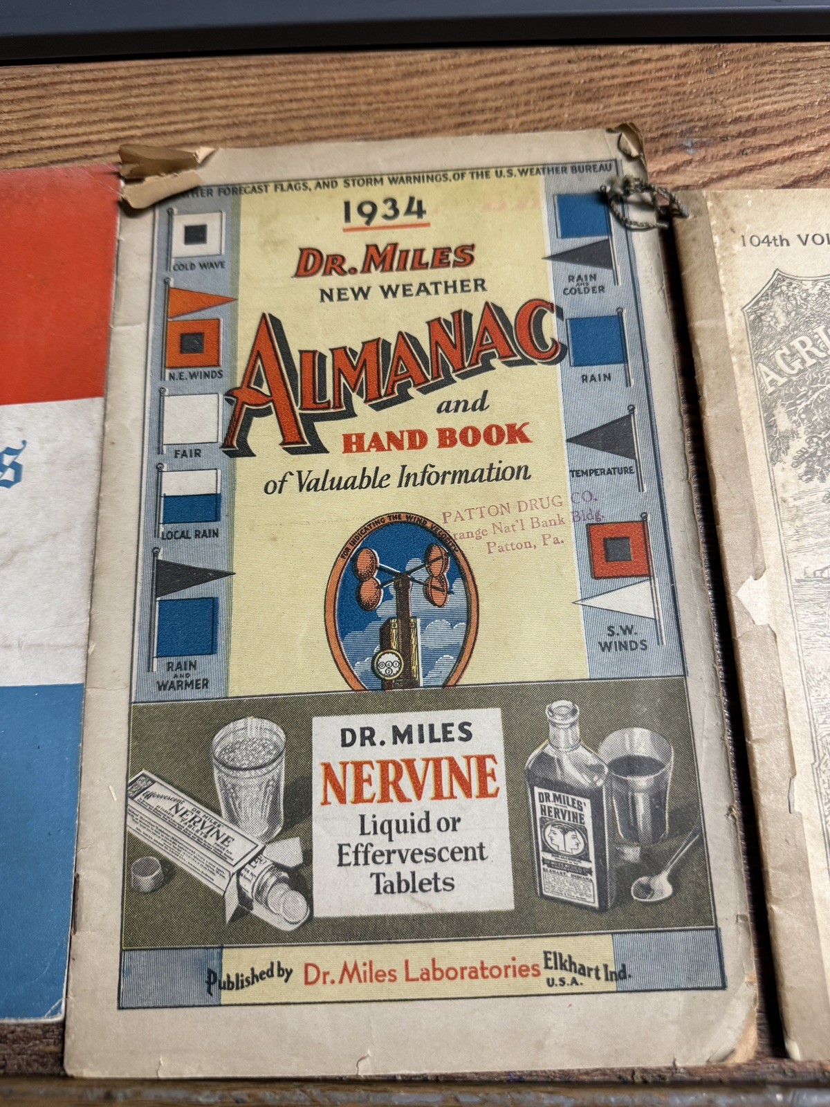 3 ANTIQUE ALMANACS. 1929,1934 and 1937. See photos