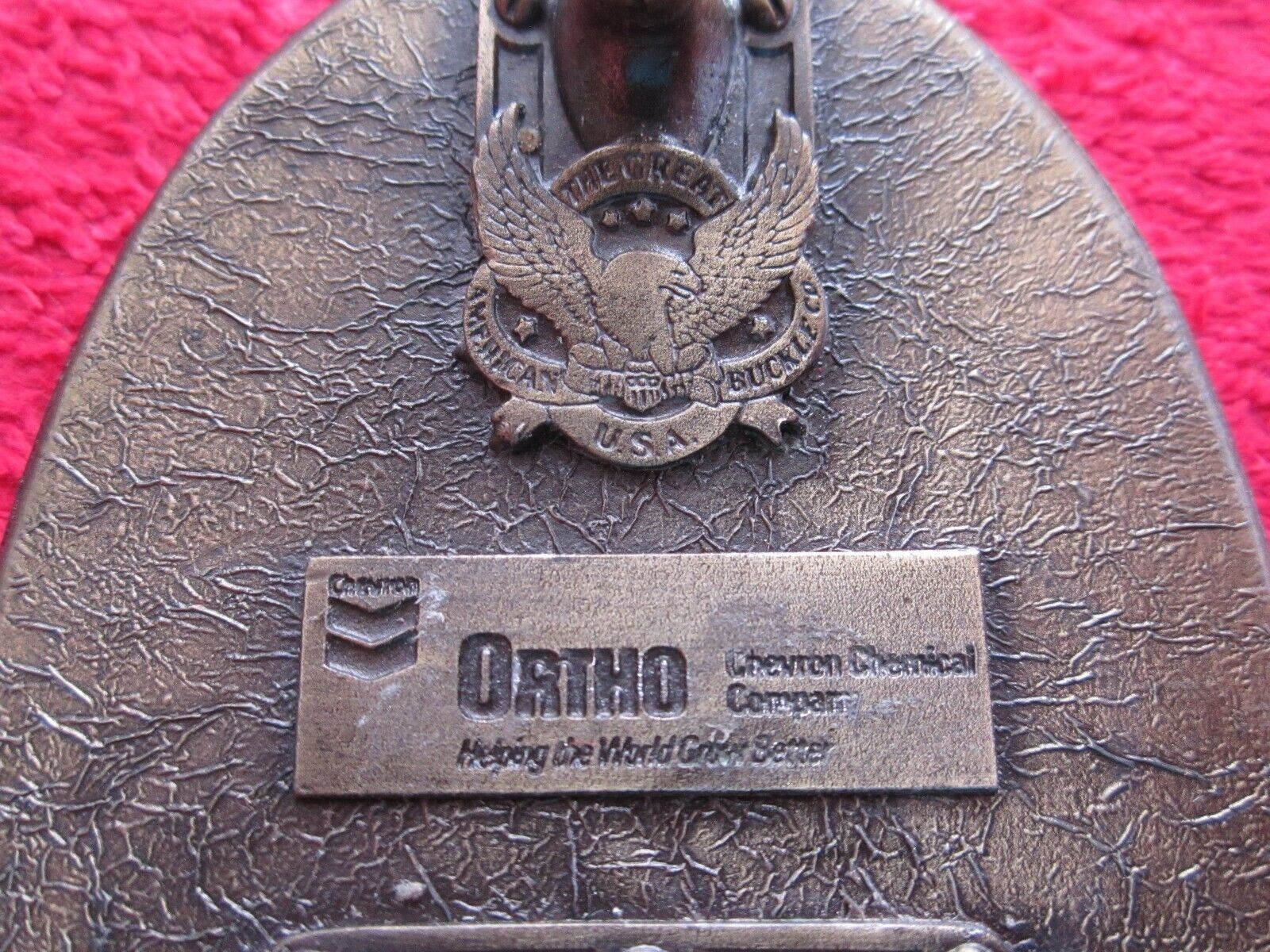 VINTAGE CHEVRON CHEMICAL Co. ORTHO, BOLERO RICE BELT BUCKLE