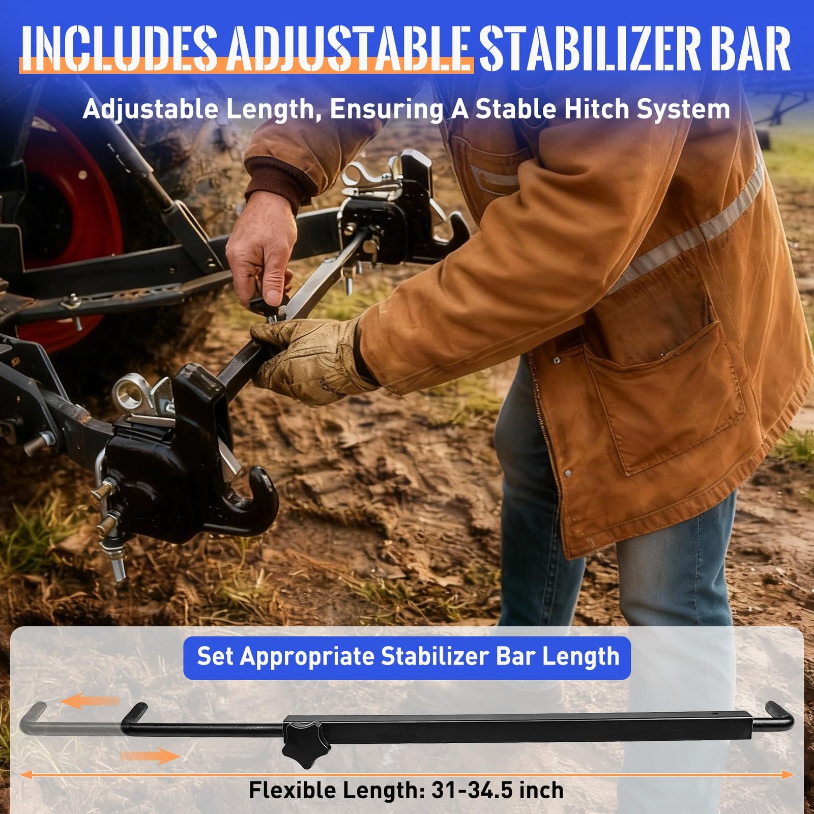 Upgraded Cat 1 Tractor Easy Change Quick Hitch System, Compatible with 3 Poin…