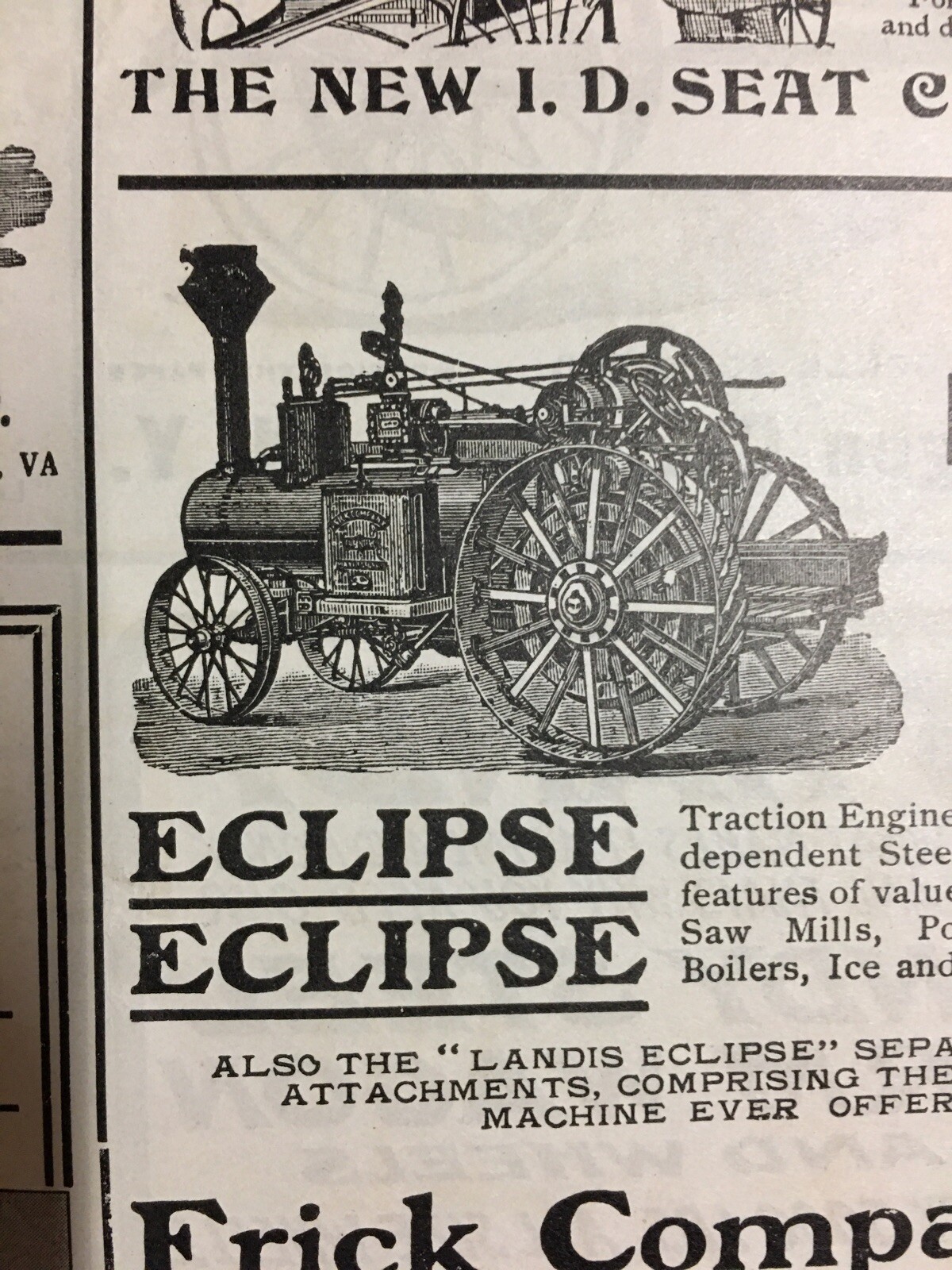 Detailed 1902 Farm Advertising Steel Wheels Wagons Wine Press Machinery Farming
