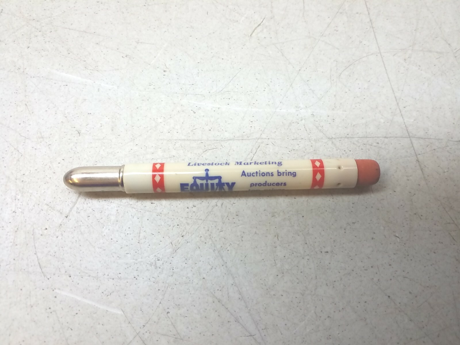 Equity Cooperative Livestock Sales Baraboo Wisconsin Vtg Ag Ad Bullet Pencil