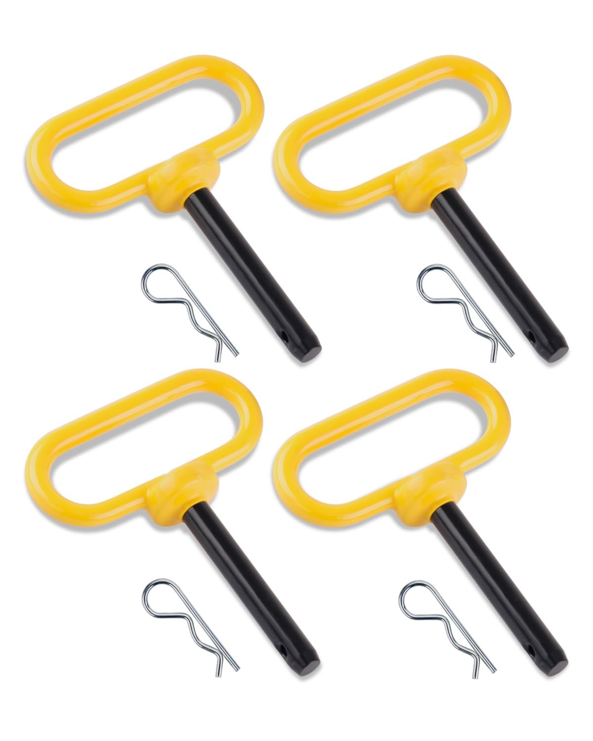 4Pack Hitch Pin, 1/2 x 3 Inch Trailer Hitch Pin with Clip and Rubber-Coated Hand