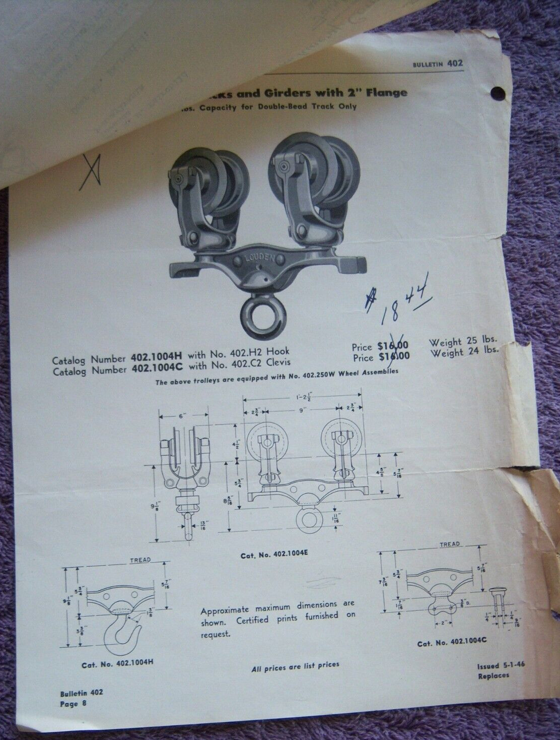 LOUDEN MACHINERY COMPANY BARN EQUIPMENT LETTER EPHEMERA 1948