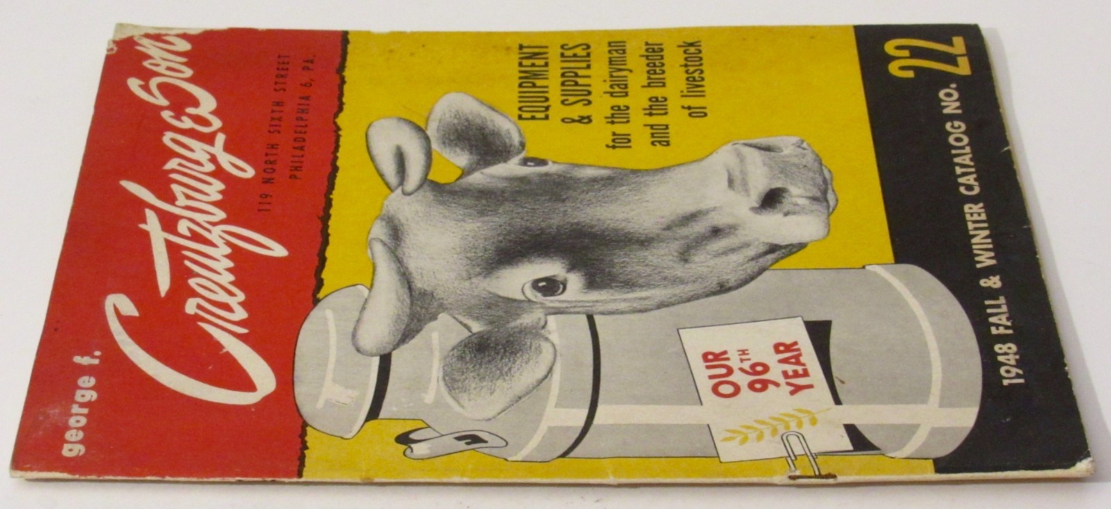1948 CREUTZBURG & SON Philadelphia PA Dairyman Livestock Cow Farm Supply Catalog