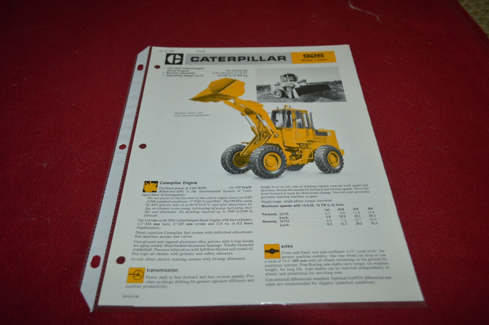 Caterpillar 926 Wheel Loader For 1986 Dealer&rsquo;s Brochure AMIL16