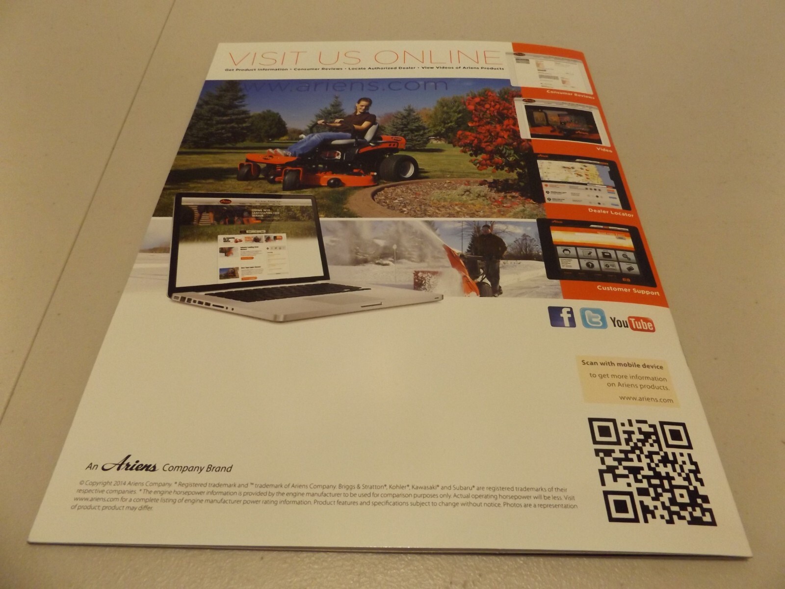 ARIENS 2014 LAWN & GARDEN EQUIP. CATALOG, 2014