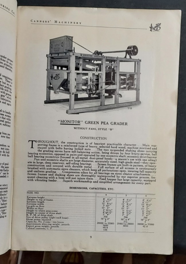 1924 Catalog Monitor Canners Machinery Huntley Manufacturing Co Silver Creek NY