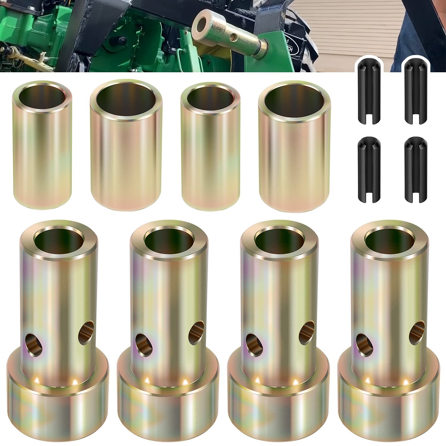 Quick Hitch Adapter Bushing Kits Heavy Duty Steel Category One Tool Tuff Bush…