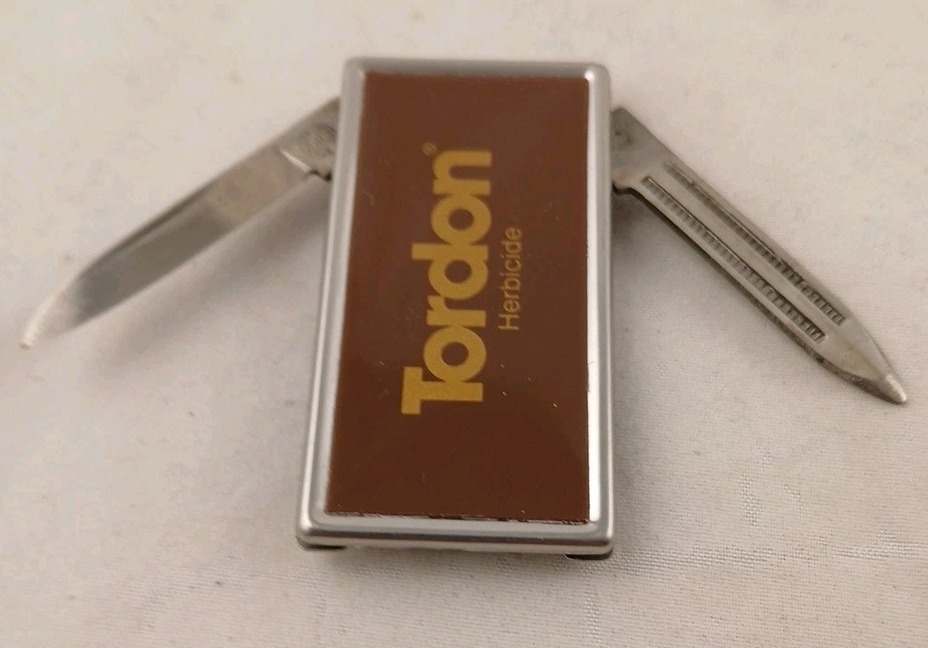Vintage DOW Chemical Tordon Herbicide Barlow Pocket Knife/Money Clip-NEW!