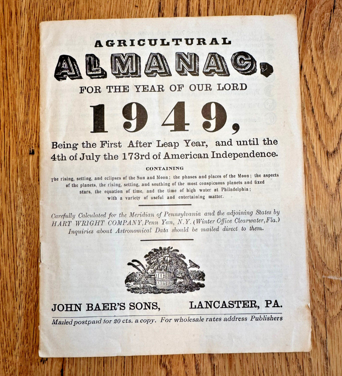 Lot of 19 John Baer&rsquo;s Sons Agricultural Almanacs, Lancaster PA 1949-1976 Plus+