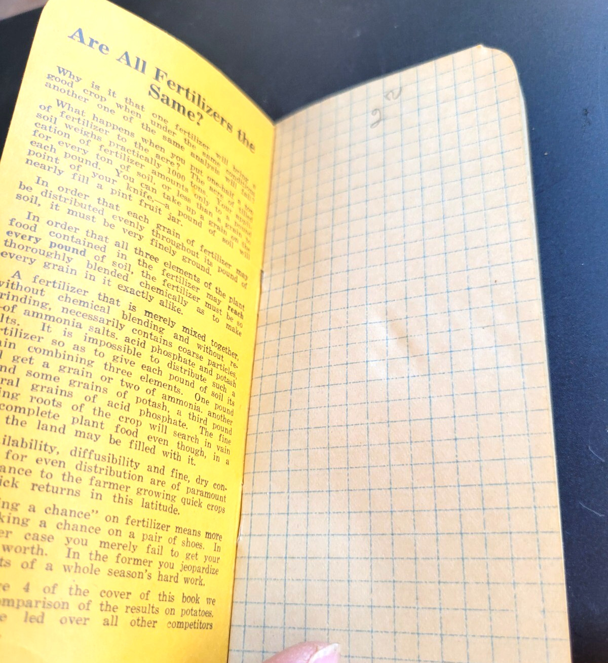 ANTIQUE BOWKER&rsquo;S FERTILIZERS POCKET CALENDAR NOTEBOOK WITH 1923/1924 CALENDARS