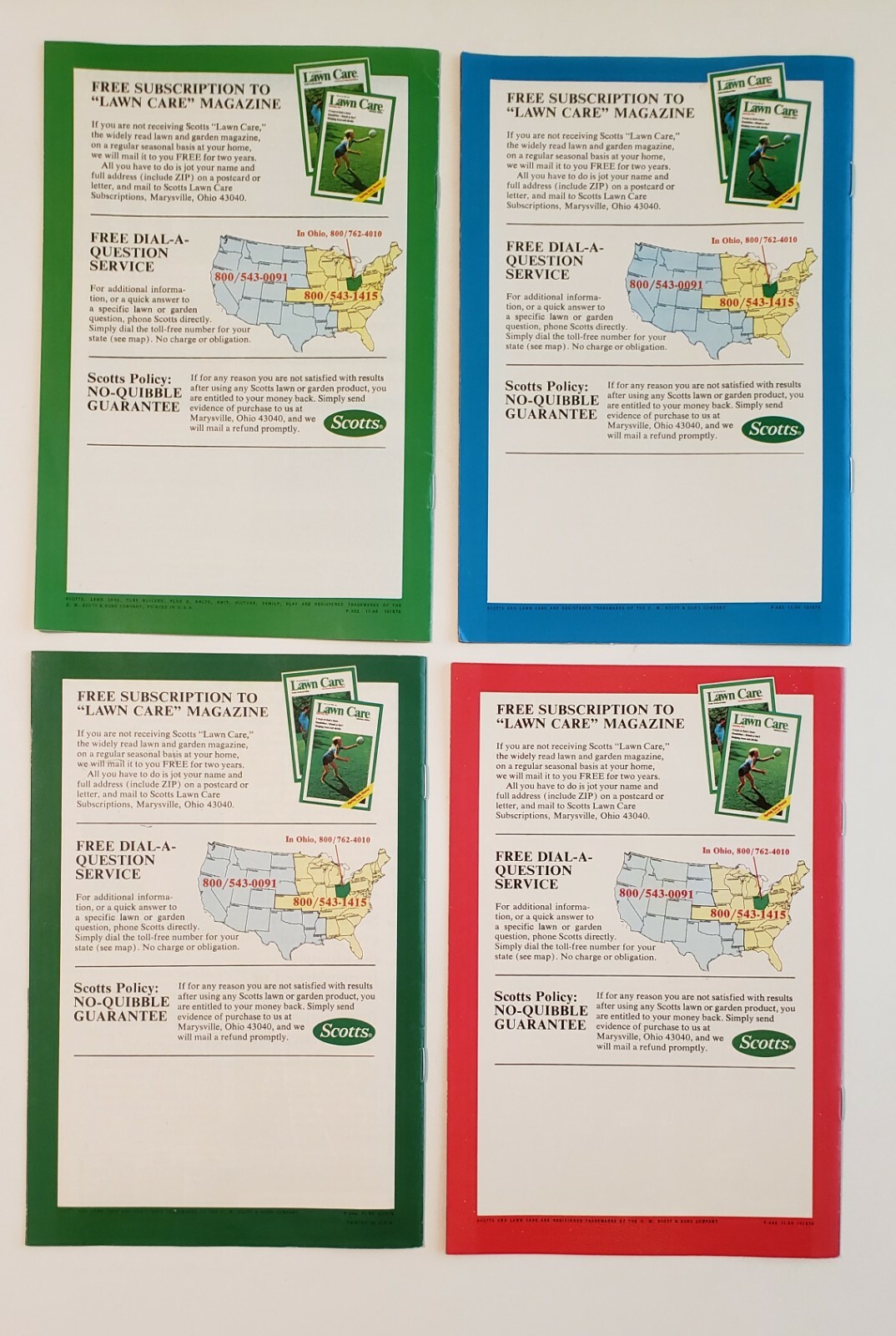4 Booklets: Success with TREES & SHRUBS, YOUR LAWN, VEGETABLE GARDENS, & ANNUALS