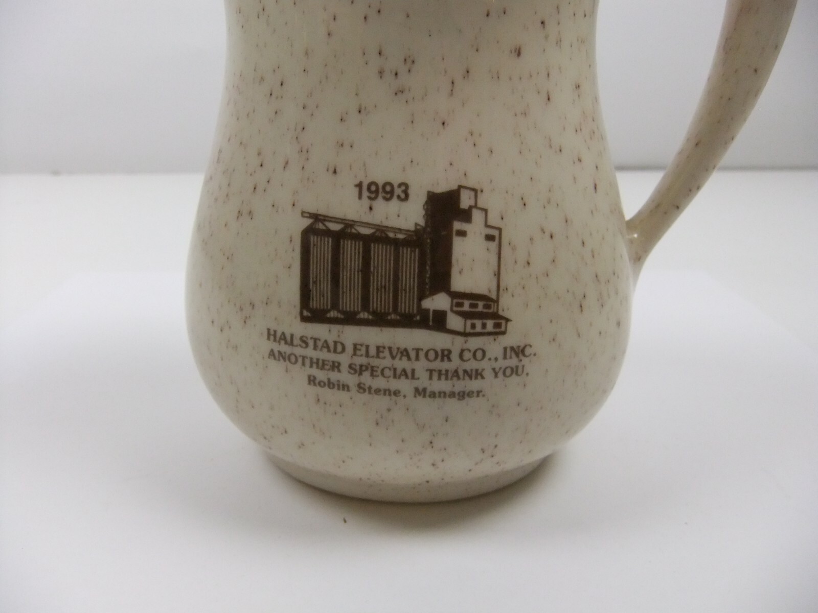 Halstad Elevator & Grandin Co-Op Oil Small Jug Advertising Arnel’s Pottery