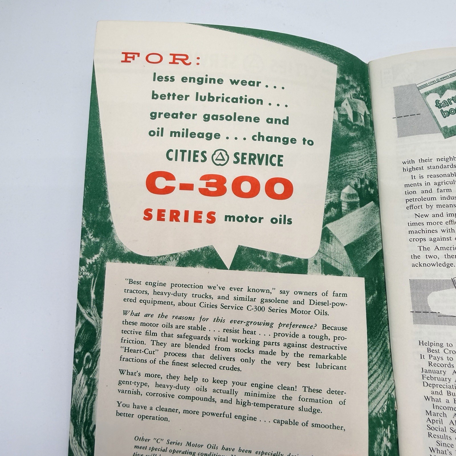 Vtg 1956 Farm Book & Almanac – Cities Service – 50s Tractor Gas Oil Agriculture