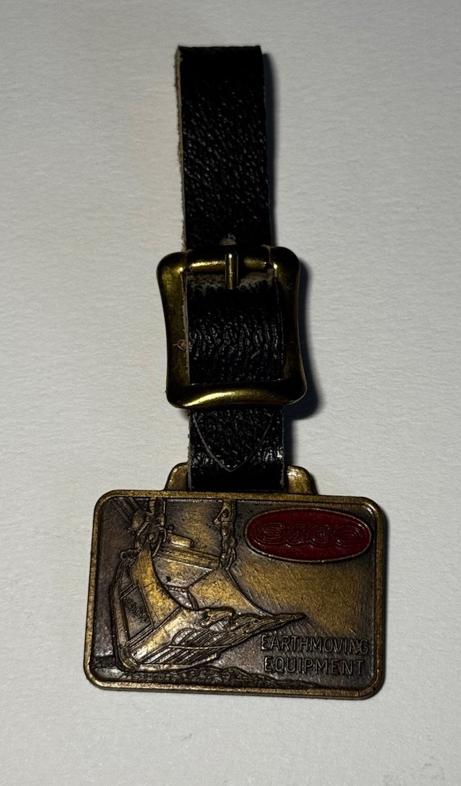 Vintage ESCO Watch Fob With Leather Strap – Earthmoving Equipment – Double Sided