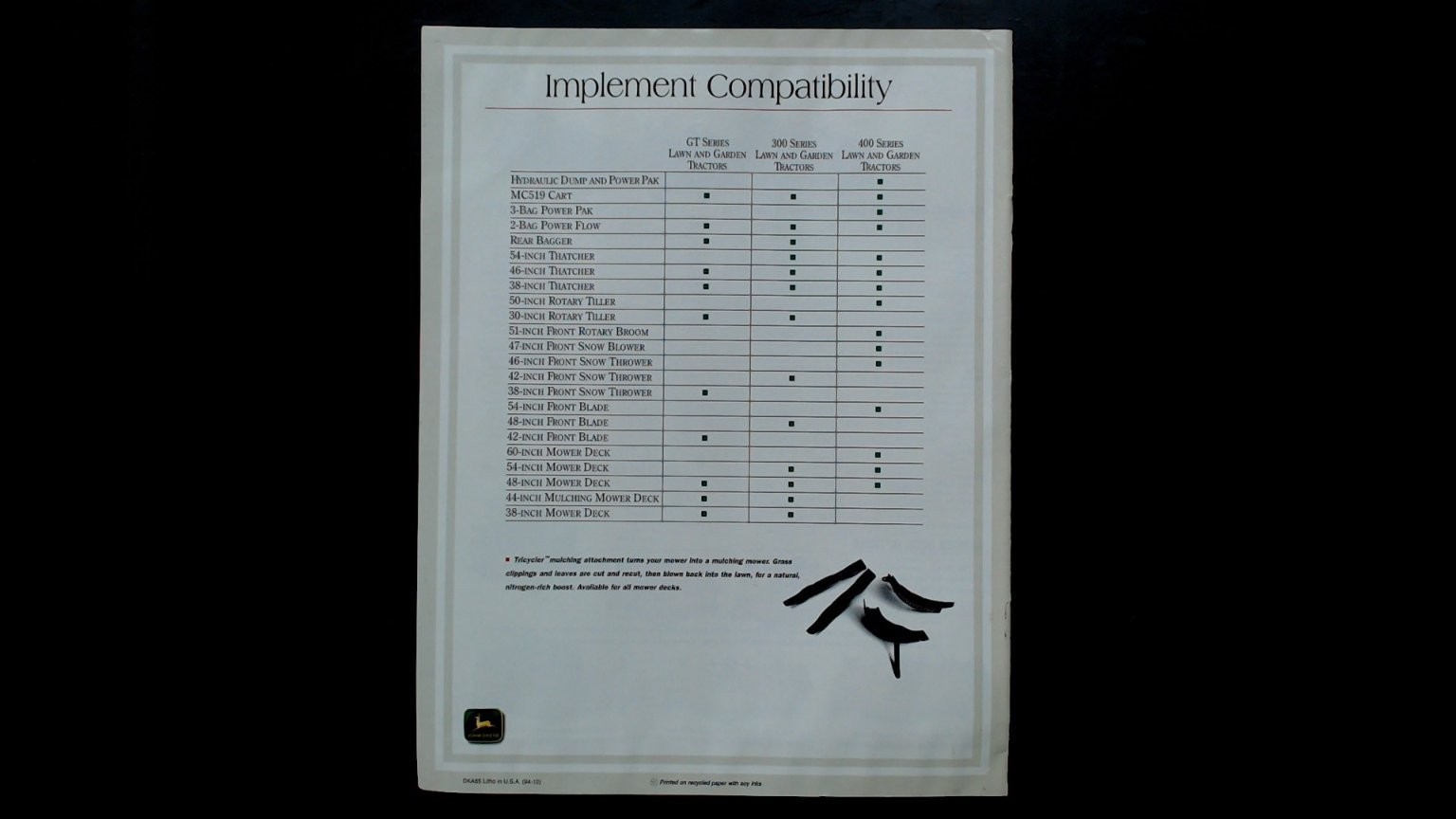 John Deere Lawn and Garden Tractors Brochure Vintage 1984-85 11×8.5in