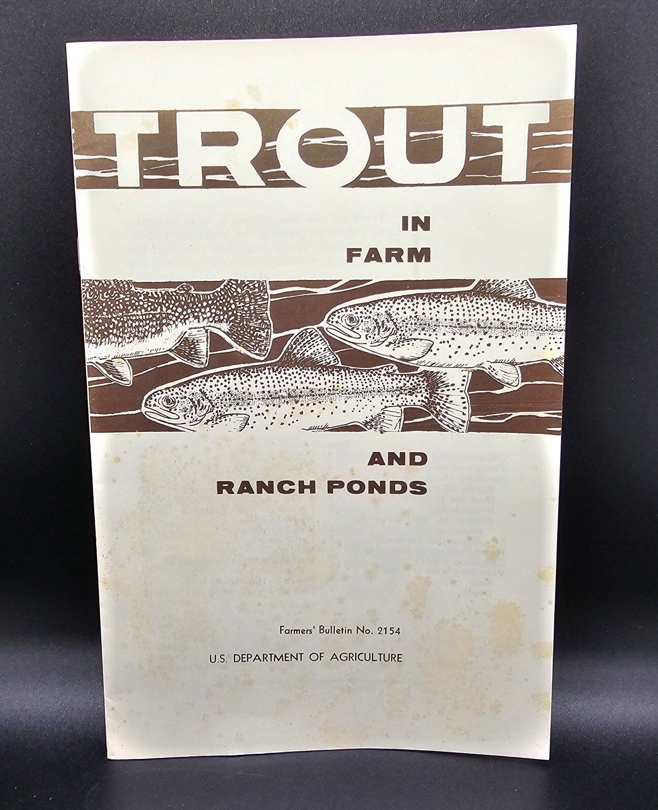Trout In Farm & Ranch Ponds Farmers Bulletin Number 2154 U.S Department Ag 1961