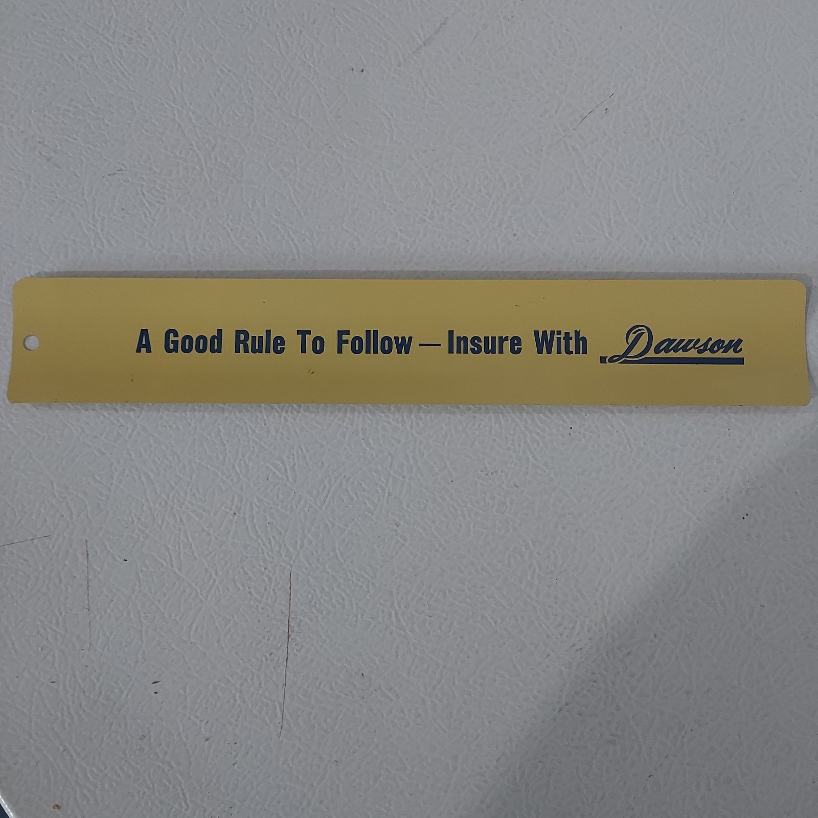 Vintage 1970&rsquo;s Metal Agriculture Advertising Ruler Dawson Crop Hail Insurance