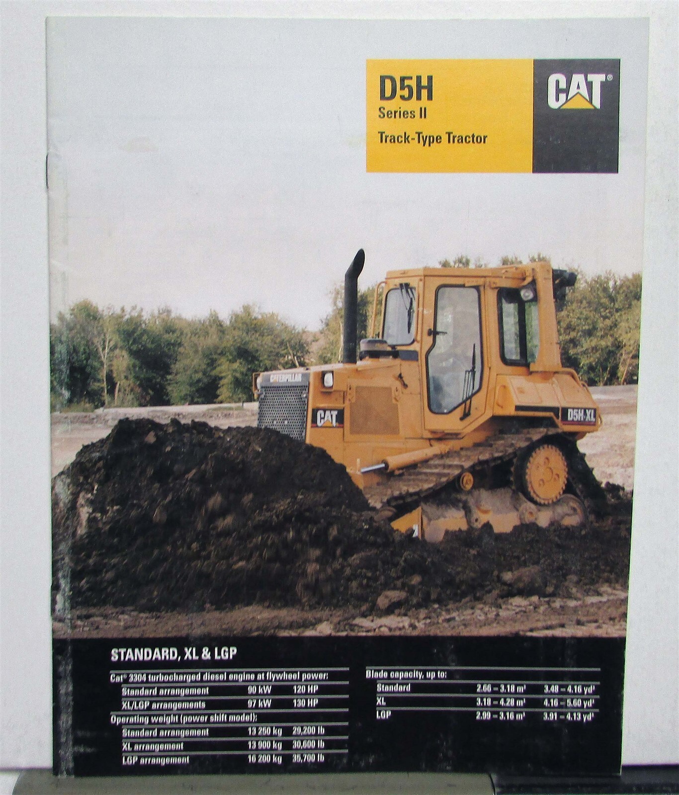 1995 Caterpillar D5H Series II Track Type Tractor Construction Sales Brochure