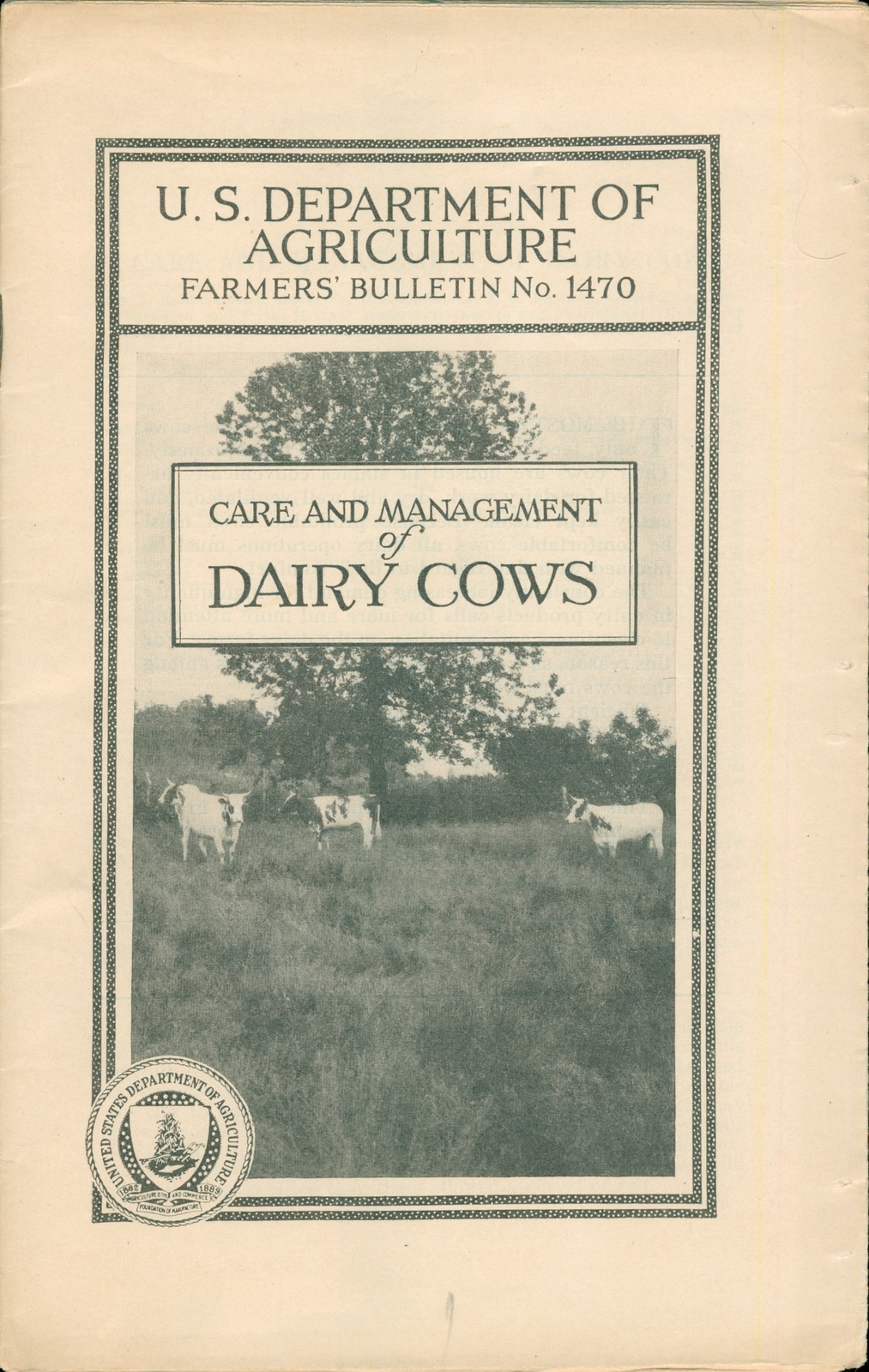 1938 US Department Agriculture Dairy Cow Care & Management Bulletin Farm Photos