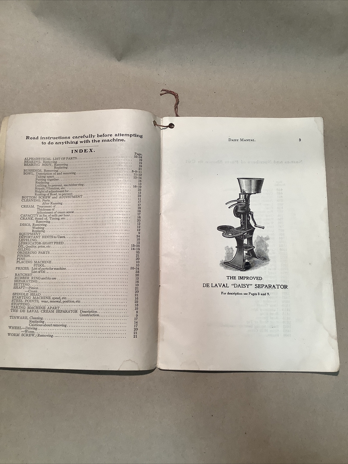 1930s Instructions Daisy De Laval Separator INV-P0004