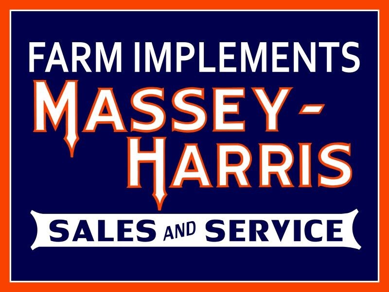 Massey Harris Farm Implements Sales & Service NEW Sign: 24×30&Prime; USA STEEL XL Size