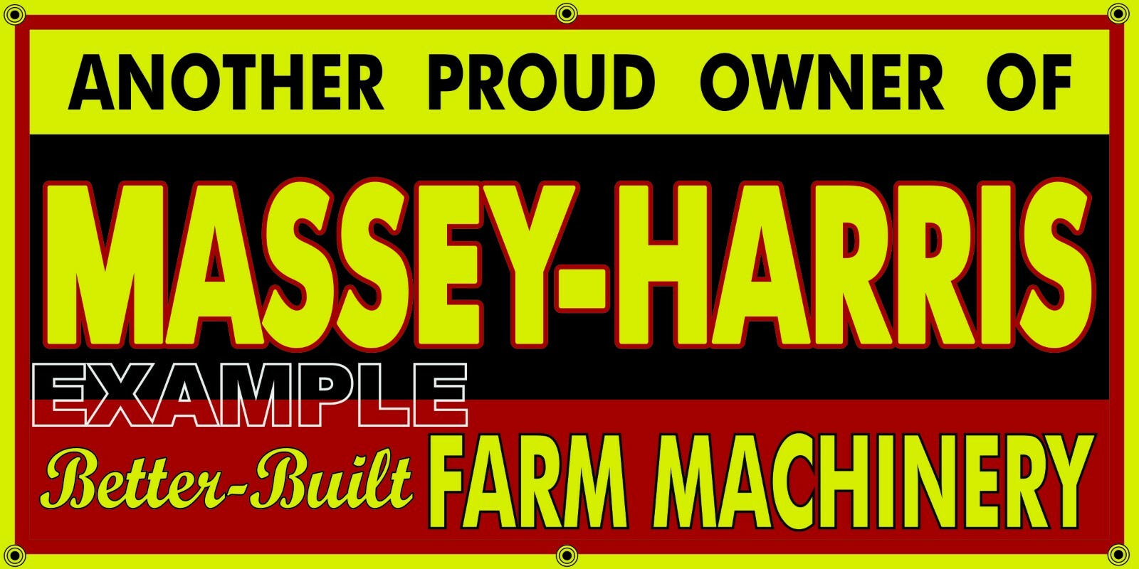 MASSEY HARRIS FARM TRACTOR EQUIPMENT OWNER VINTAGE OLD SCHOOL SIGN REMAKE BANNER