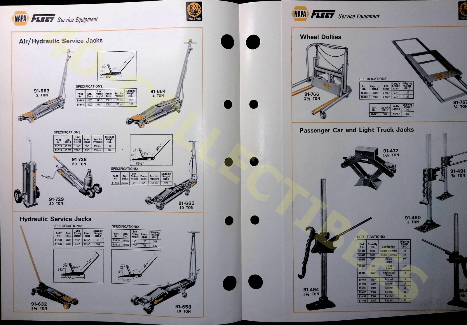 Vintage Farm Brochure NAPA Dealer User Catalog FL-12 Lifting Equipment