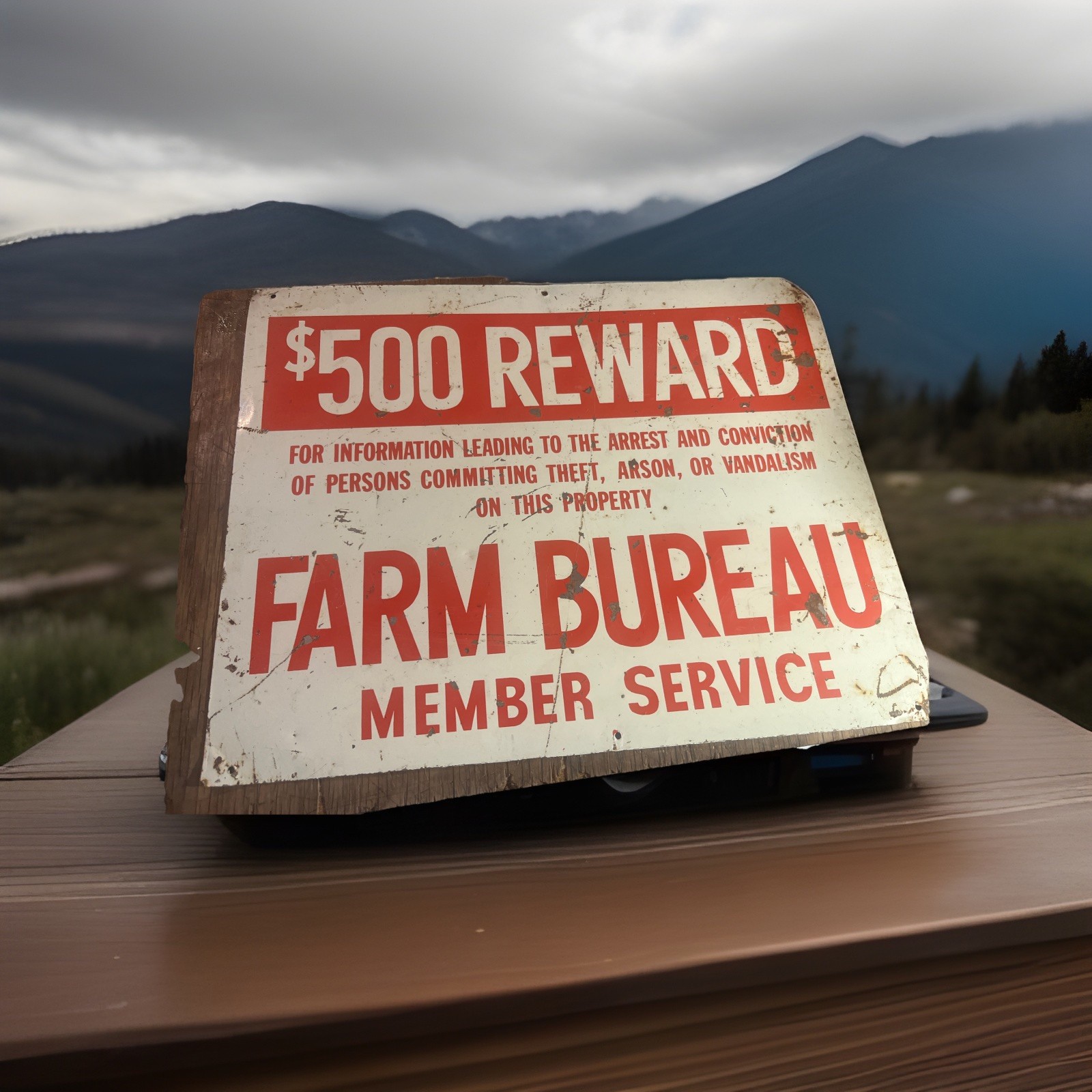 11×14 Farm Bureau $500 Reward Porcelain Sign – Found In Arkansas – VTG No Repop