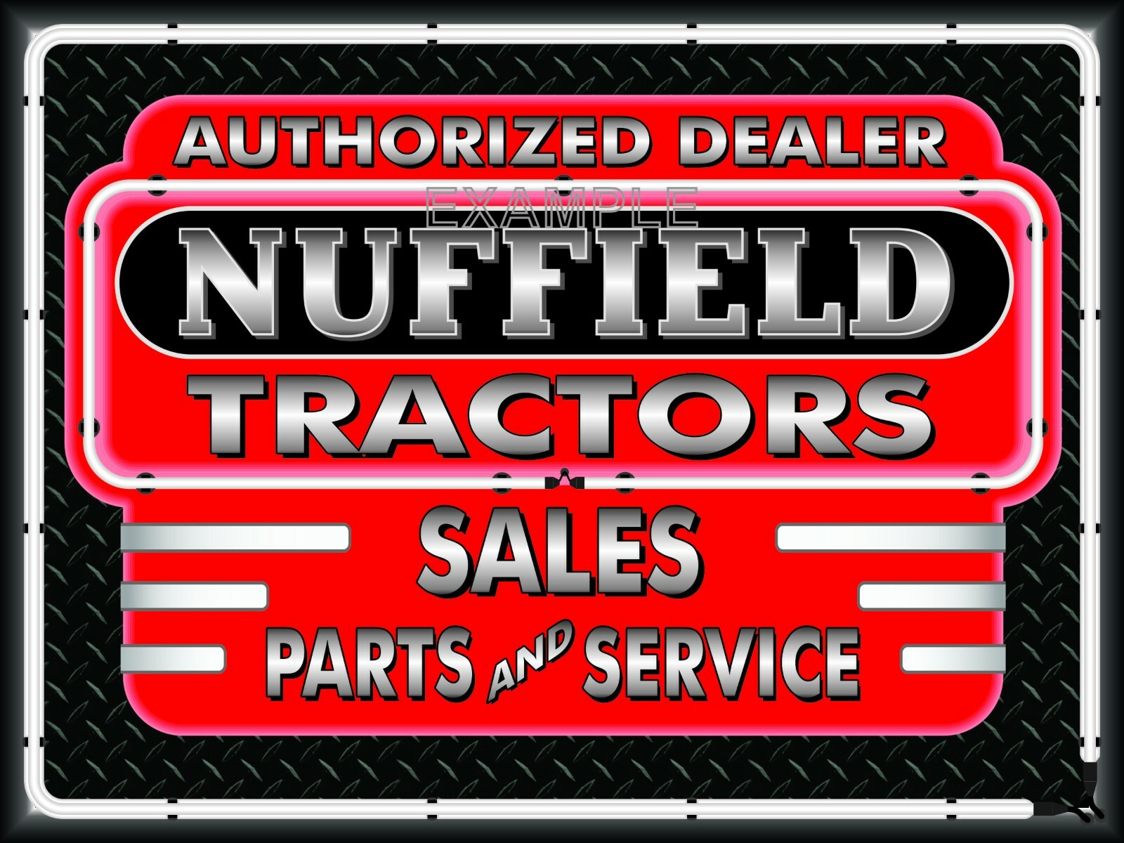 NUFFIELD TRACTORS DEALER SALES SERVICE OLD SIGN REMAKE BANNER MURAL SHOP ART