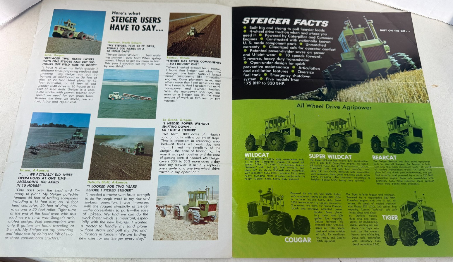 Steiger All Wheel Drive Agriprower Tractors Sales Brochure Power Up