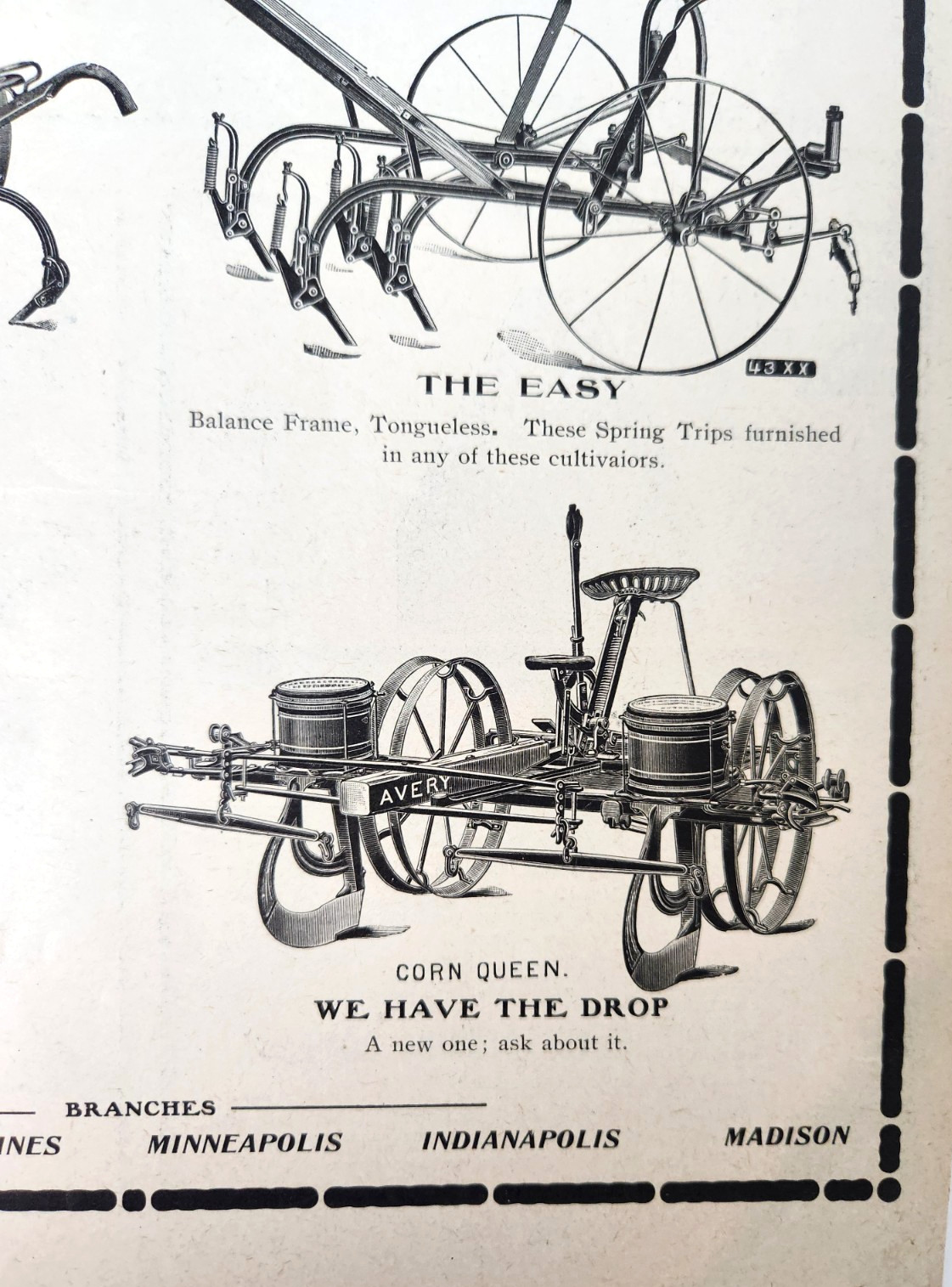 Avery Peoria Illinois Farm Farming Equipment Antique 1903 Magazine Print Ad
