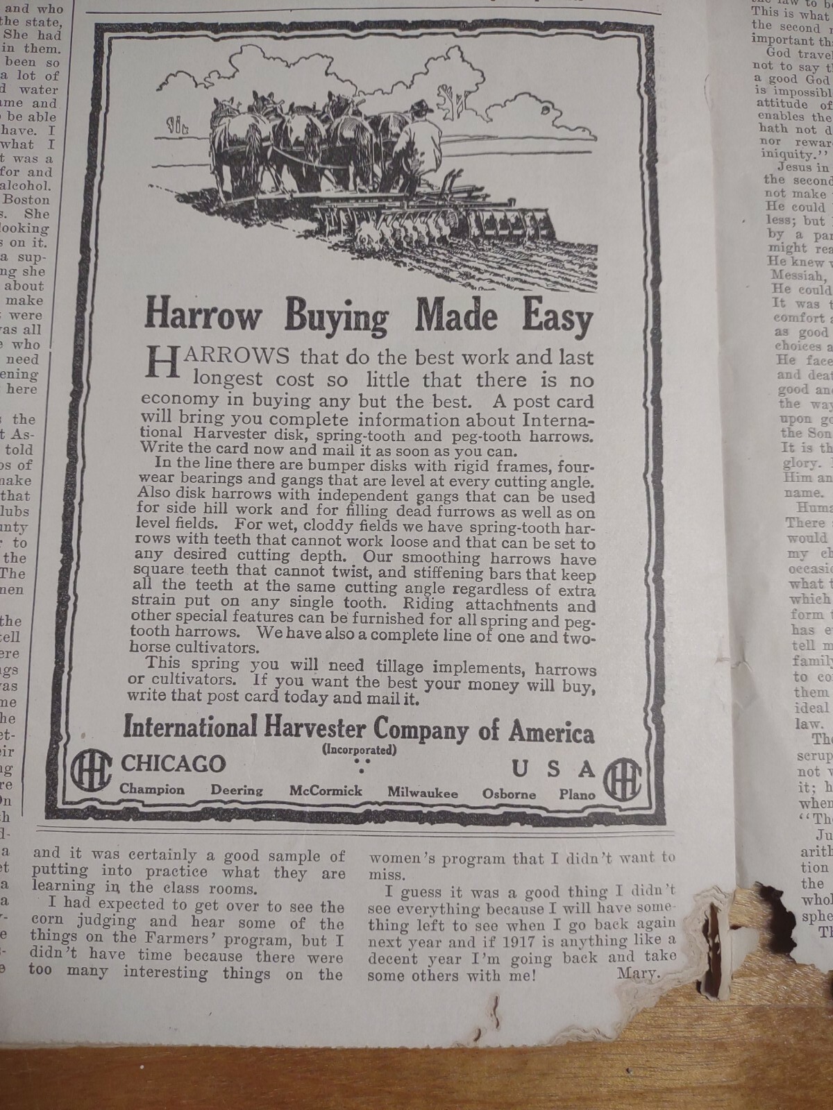 The Farmers Review February 3rd 1917 Weekly Magazine John Deere -Rock island ads