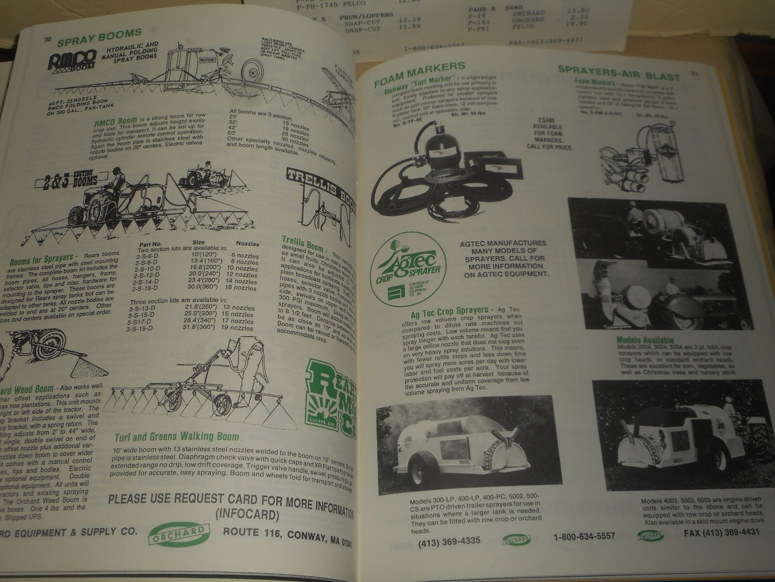 ORCHARD Equipment & Supply Co. 1992 MASTER CATALOG #4 & Rate Sheet APPLE FARMING