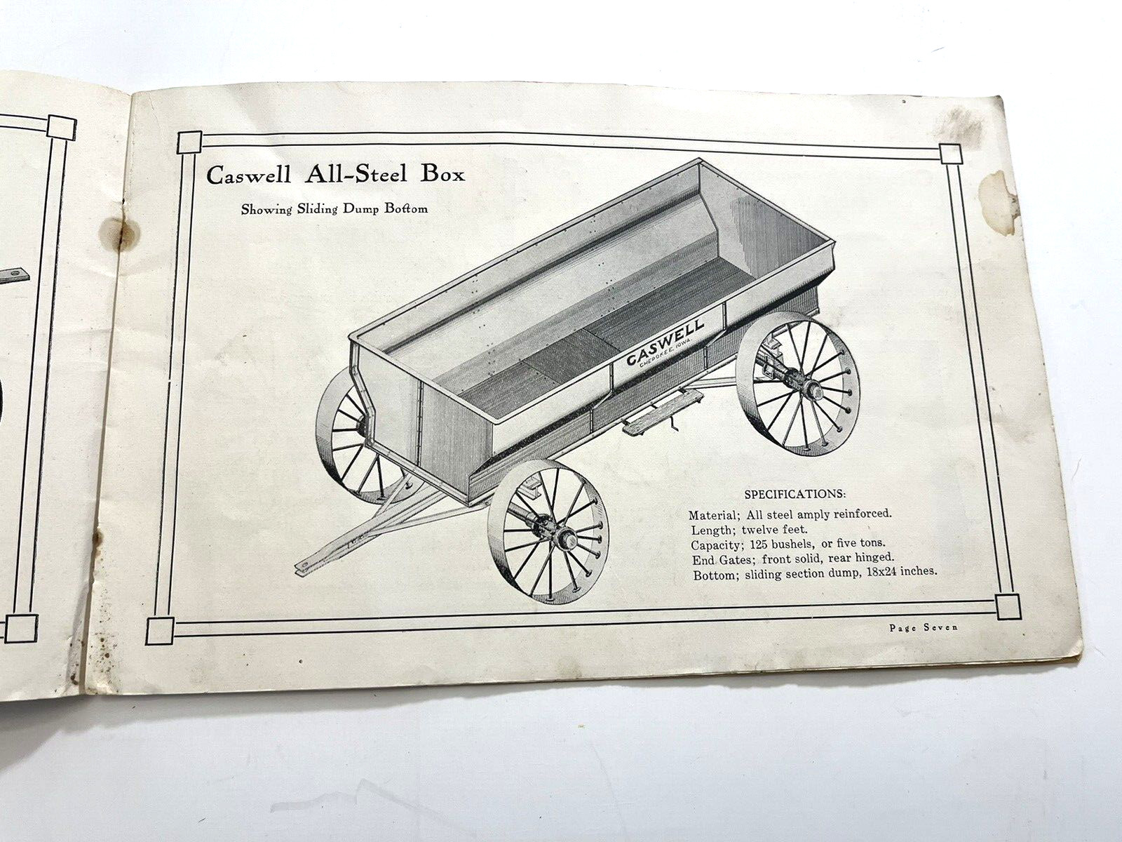 Caswell Power Farming Equipment Booklet Cherokee IA Old Illustrated FLAWS RARE