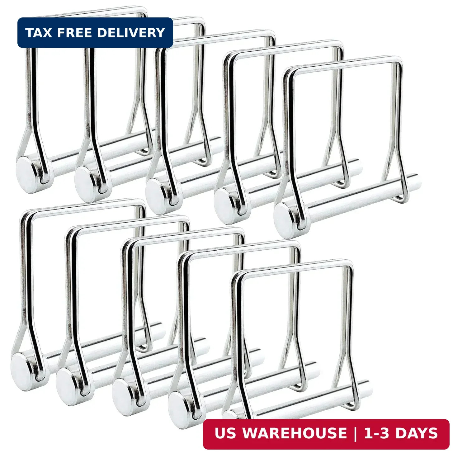 10 PCS Square Pto Pin Shaft Locking Pin 1/4 pin Hitch pin Wire Lock Pin Safety C
