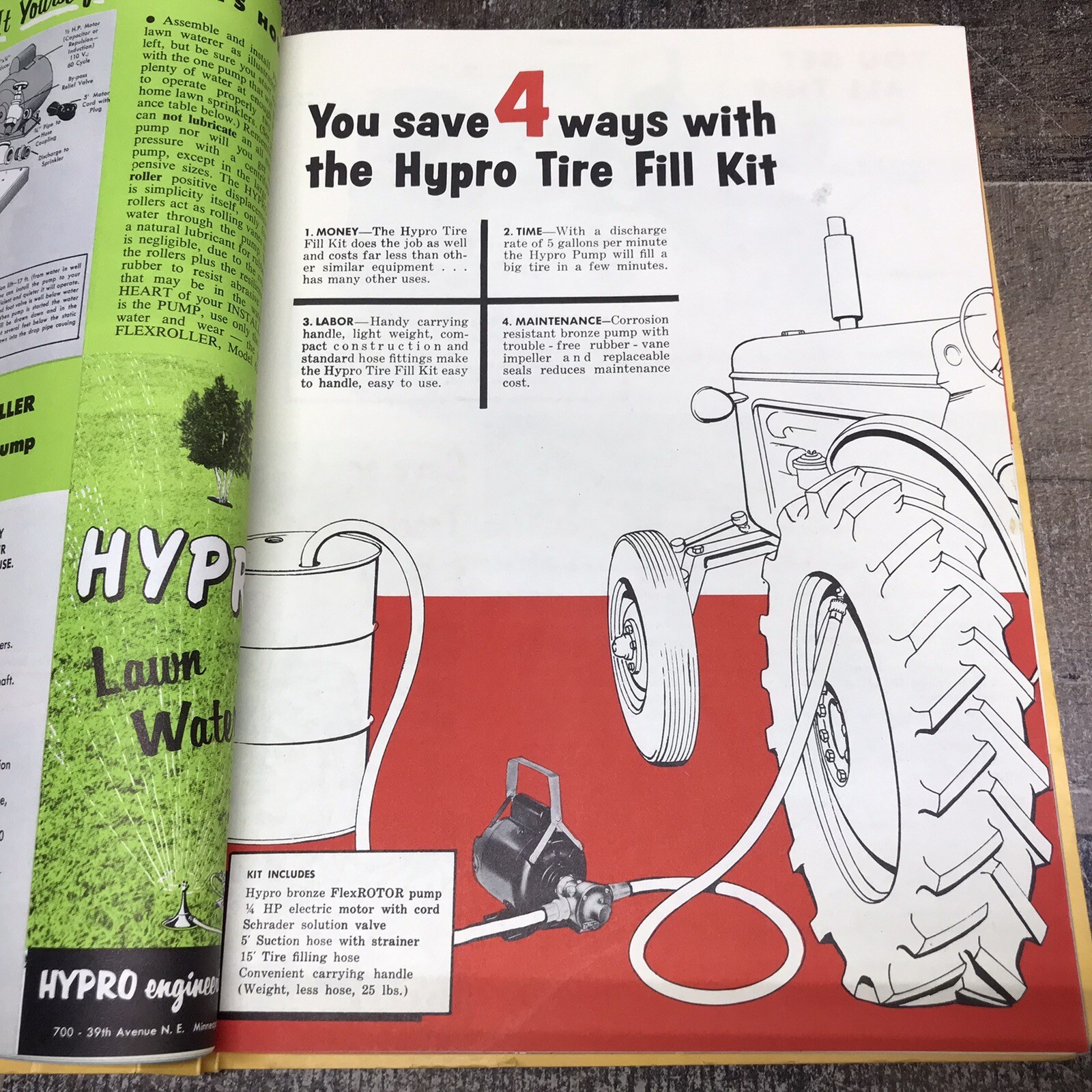 Vintage HYPRO Pumps Dealer Catalog Sales Flyer Specs Book Printed In USA 1957