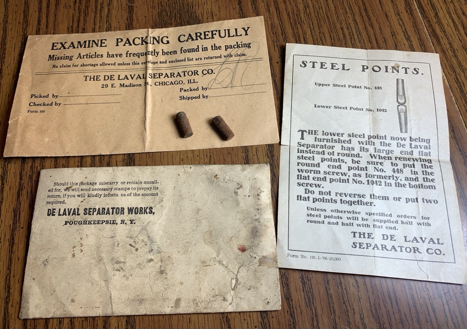 Vintage De Larval Cream Separator Steel Points, Packing, Advertisement Papers