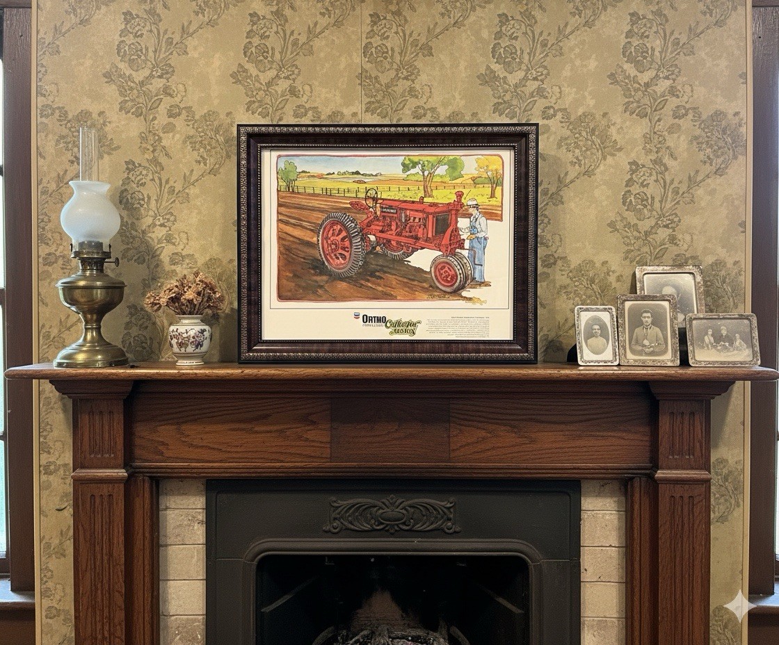 Vintage 16×13 Ortho Fertilizer Bill Miller Framed Print, Advertisment